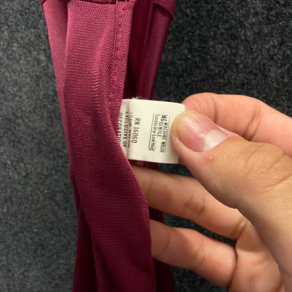 Vintage Purple Lace Trim Maxi Nightgown Slip Dress RN 16060 Long Berry Lingerie - Picture 5 of 5